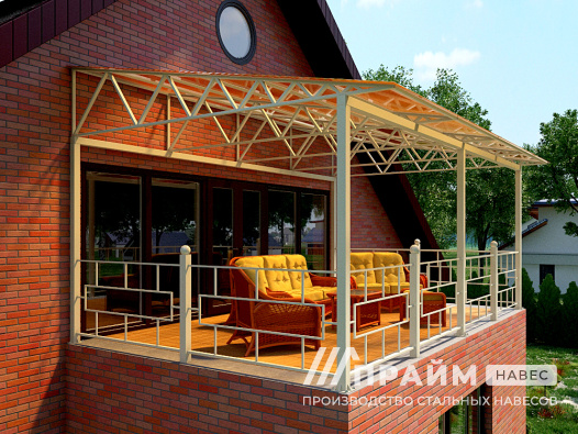 Навес для террасы из металла №11 - фото 824