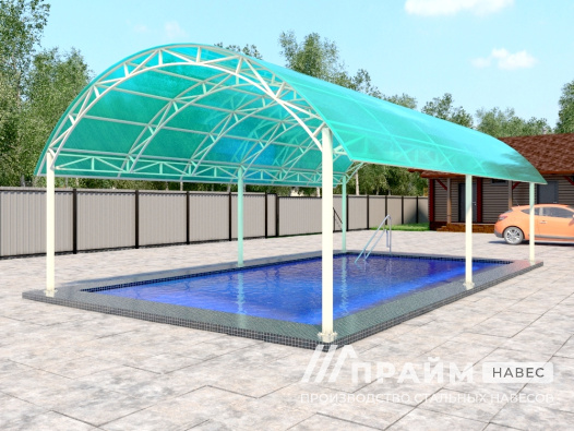 Навес над бассейном на даче №18 - фото 427